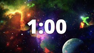 1 Minute Countdown Timer with Alarm and Deep Space Ambient Music | Deep Space Galaxy 