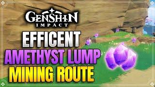 Efficient Amethyst Lump Mining Route | 90+ Amethyst Lump per run! |【Genshin Impact】