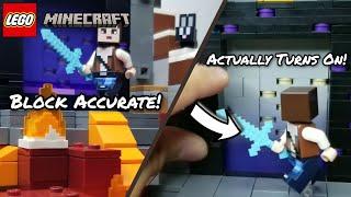 Building A Minecraft Ruined Portal out of LEGO! (Lights up and more!)