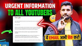 Urgent Information To all YouTubers | Google AdSense Payment Profile Email Update