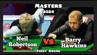 Neil Robertson vs Barry Hawkins - Masters Snooker 2024 - First Round Live