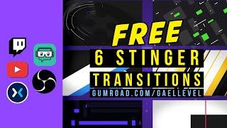 6 FREE Stream Stinger Transitions for OBS studio and Streamlabs OBS