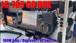 IC-705 Go Box with 100W / MLA100 Amplifier / CF-530 Duplexer / AE Switcher / Rails