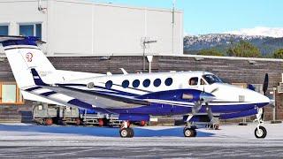 Textron Aviation, Beech King Air 250 – Arrival & Takeoff | Stord airport, January 2021