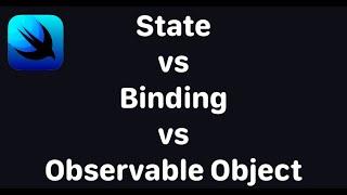 SwiftUI: Difference between State, Binding, Observable Object