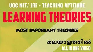 Learning Theories-Teaching Aptitude || Complete in 25 minutes || UGC NET/ K-TET || in Malayalam