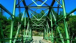 THE OLD GREEN BRIDGE - Over the Androscoggin River in Maine - Of the style of the 1930s