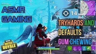 ASMR Gaming | Fortnite Pushing Every Tryhard & Default Gum Chewing Controller Sounds + Whispering