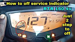 How to turn off service indicator in Apache rtr 160 4v . How to off service remainder in Apache rtr