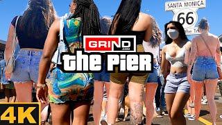 4K Santa Monica Beach Pier Boardwalk Virtual Tour Grind 8-7-21 at 330pm