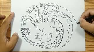 How to draw HOUSE OF THE DRAGON LOGO