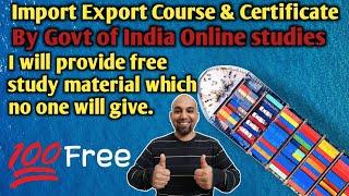 Import Export Course Certification - Free Import Export Training - Import Export Course Free