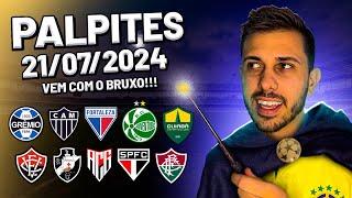 PALPITES DE FUTEBOL DO DIA 21 07 2024 + BILHETE PRONTO