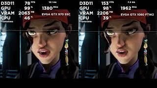 EVGA GTX 970 SSC vs 1080 FTW2 Benchmark Comparison (2/2)