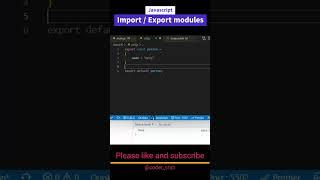 import export modules in javascript #shorts