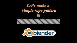 Let's make a simple rope pattern in Blender!