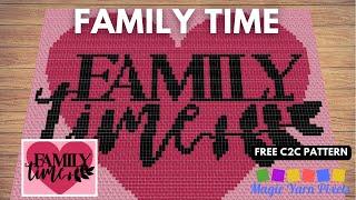 FREE C2C Graph & Pattern - Family Time - C2C & Tapestry Crochet Pattern | Magic Yarn Pixels