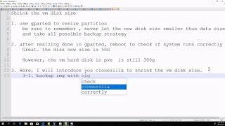 [proxmox] shrink the vm disk size with clonezilla