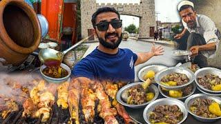 Ultimate STREET FOOD PESHAWAR Pakhton Tribal Food -- Mutton Roosh, Nika Paye, Pulao, Mutton Tikka