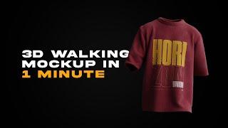 3D Walking T Shirt Mockup (Beginner friendly )