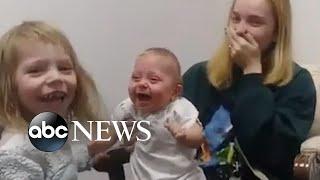 Baby with hearing loss hears sister for first time and our hearts can't take it