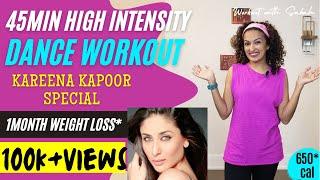 45 minute KAREENA KAPOOR High Intensity Bollywood Dance Workout with Sabah | Burns 250-650 calories