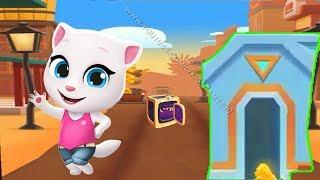 Talking Tom Gold Run ipad Gameplay - Talking Angela in Cyber City