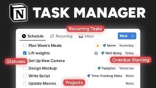 The Notion task manager you'll actually use (full build)