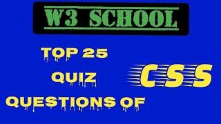 Top 25 quiz questions and answers of css. w3 school #w3school #css