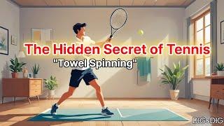 "Towel Spinning" The Hedden Secret of Tennis! (by Shortening Tennis)