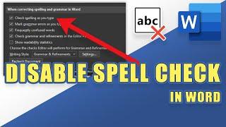 How to DISABLE SPELL CHECK in Microsoft Word