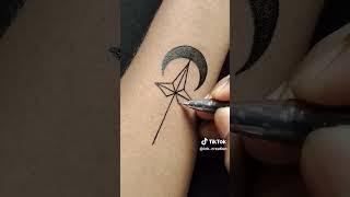 how to draw simple tattoo and looked like real ️