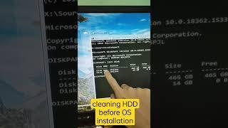 EASY-cleaning HDD before OS installation [CMD-Diskpart]; just press Shift+F10 to pullup CMD #shorts