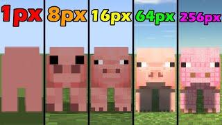 pig in 1px vs 8px vs 16px vs 64px vs 256px