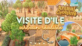 VISITE D'ÎLE URBAIN / VILLAGE RÉALISTE !  - ANIMAL CROSSING NEW HORIZONS