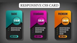 How to Create Cards using HTML CSS || Responsive CSS Card using Flexbox #csscard