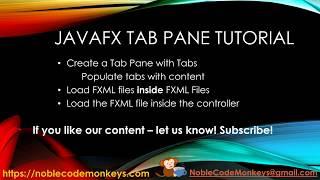 JavaFX Tutorial - Tab Pane and nested FXML Files