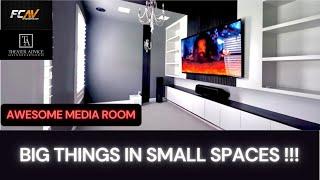 Media Room Design tour. Sonus Faber Speakers. Custom Home Theater. Interior design. Rel subwoofer