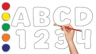 Let's Learn to Draw and Paint ABCD for Kids // Easy Step by Step Drawing Tutorial