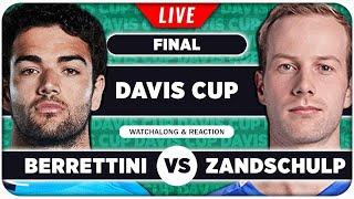 BERRETTINI vs VAN DE ZANDSCHULP • Davis Cup 2024 Final • LIVE Tennis Watchalong Stream