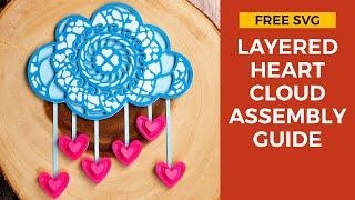 {Free SVG!} How to Assemble Layered Mandala Cloud for Valentine's Day