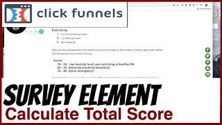 ClickFunnels - Demonstrating the Survey Funnel with Total Score and Analysis at the End - se-l