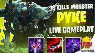 19 KILLS MONSTER PYKE PERFORMANCE! - Wild Rift HellsDevil Plus Gameplay