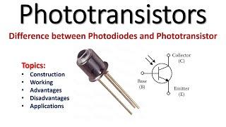 Phototransistor | Construction working advantages and disadvantages of phototransistor