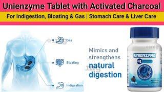 Unienzyme Tablet with Activated Charcoal | For Indigestion, Bloating & Gas | Stomach & Liver care