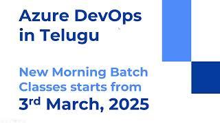  Azure DevOps in Telugu - T24 Batch | Starts 3rd March 2025 @ 6 AM IST | Enroll Now! 