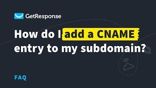 How to Add CNAME for Subdomain + How to Connect a Subdomain to a Landing Page