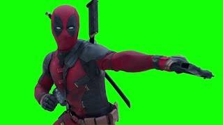 Deadpool reloading his guns green screen