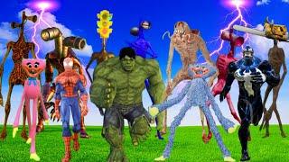 Siren Head Lava vs Siren Cartoon Cat vs Huggy Wuggy vs Traffic Lights Head vs Siren Gold999 vs Hulk