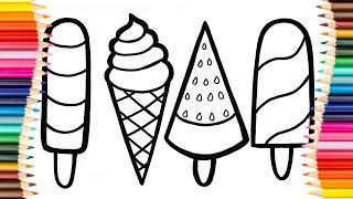 Ice cream set. How to Draw Ice Cream.
